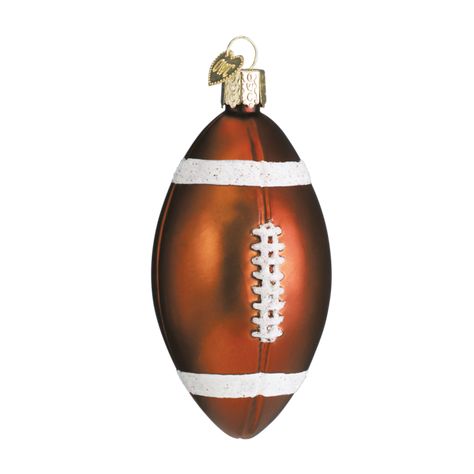 Football Ornament Football Christmas Tree, Football Christmas, Old World Christmas Ornaments, Liquid Silver, Christmas Tree Topper, Sports Decorations, Old World Christmas, Christmas Keepsakes, Hand Painted Ornaments