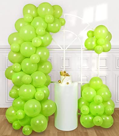 Green And Yellow Decorations Party, Starry Drink, Neon Green Birthday Party, Lime Green Birthday Party Ideas, Lime Green Decorations Party, Green Balon Birthday, Green Graduation Party, Balloon For Birthday, Yellow Birthday Parties