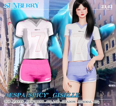 Aespa Spicy, Ts4 Clothes, Sims 4 Tsr, Cc Folder, Sims 4 Anime, Pop Outfits, Pelo Sims, Sims 4 Cc Folder, Sims 4 Dresses