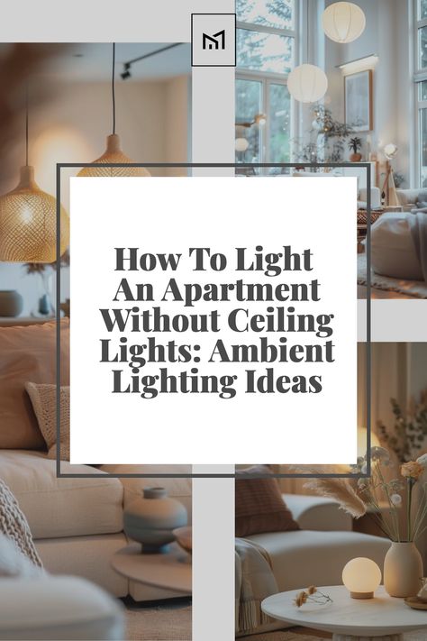 Explore ways to light up your apartment without ceiling lights, using creative ambient lighting strategies. This guide introduces the use of floor lamps, table lamps, and wall-mounted fixtures to cast soft, diffused light throughout your space. Discover how to layer lighting with LED strips under furniture and the strategic placement of mirrors to reflect light, enhancing the brightness and warmth of your apartment. Living Room Lighting Small Spaces, How To Light A Room With No Lights, No Overhead Lighting Living Rooms, No Ceiling Light Solution Living Room, Lighting For Small Spaces, Ambient Lights Bedroom, Apartment Living Room Lighting Ideas, Small Space Lighting, Uplighting Living Room