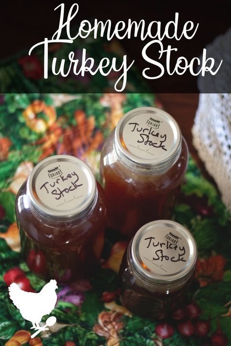 This method is a great way to make usable stock from your leftover turkey carcass. This can also be used for chicken! I get an average of 5 quarts of stock from this recipe. Canning Turkey Broth, Canning Turkey, Canned Turkey, Turkey Stock Recipe, Healthy Canning, Canning Meat, Canning Granny, Turkey Prep, Stock Recipes