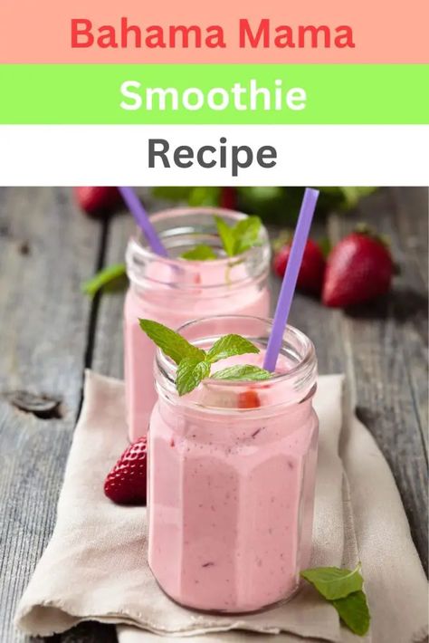 Bahama Mama Smoothie Recipe Bahama Mama Smoothie Recipe, Bahama Mama Smoothie, Tart Flavors, Midday Snack, Pineapple Strawberry, Ice Milk, Easy Breakfast Ideas, Bahama Mama, Tropical Smoothie