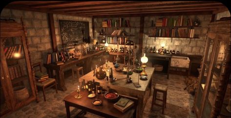 Alchemist House, Interior Concept Art, Witch Cottage, The Alchemist, Production Design, Fantasy House, Interior Concept, Witch House, Cabin Homes