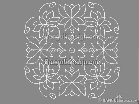 Lotus Rangoli With Dots, Dotted Rangoli Design, Tipkyanchi Rangoli, Dot Rangoli With Colour, Rangoli Designs Lotus, Lotus Rangoli Designs, Lotus Flower Rangoli, Rangoli Lotus, Rangoli Idea