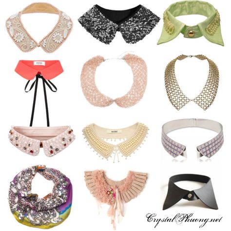 A fashion look from April 2012 featuring Roarke necklaces, Karl Lagerfeld necklaces and Delfina Delettrez necklaces. Browse and shop related looks. Collars Diy, Style Transformation, Peter Pan Collars, Trendy Jewerly, Fake Collar, Detachable Collar, Retro Mode, Diy Clothing, Jewelry Armoire