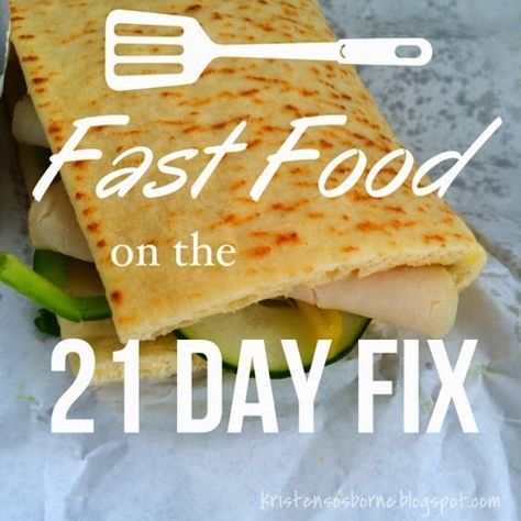 Yeah, fast food is not easy on the Fix. It is so much easier to prepare your lunch and take it with you. Or carry a Shakeology packet and yo... 21 Day Fix Fast Food Guide, Fast Food List, Gut Protocol, 21 Day Fix Plan, 21 Day Fix Diet, 21 Day Fix Meal Plan, Best Fast Food, 21 Day Fix Meals, Fast Healthy Meals