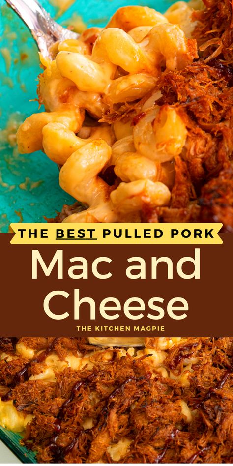 Pulled Pork Mac and Cheese Pulled Pork Mac And Cheese, Pork Mac And Cheese, Pulled Pork Leftover Recipes, Mac And Cheese Pasta, Leftover Pulled Pork, Air Fryer Recipes Appetizers, Mac And Cheese Casserole, Pork Recipes For Dinner, Homemade Cheese Sauce