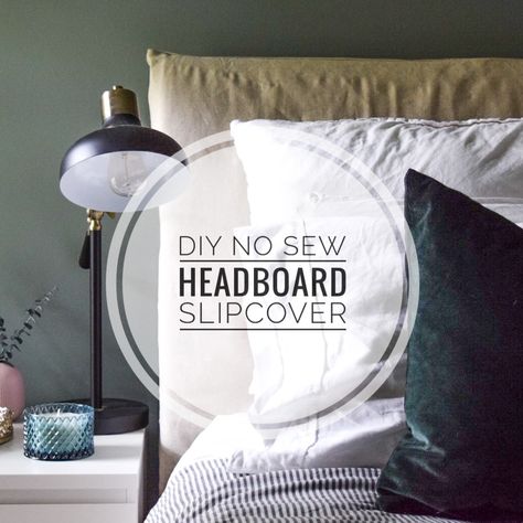 Slipcover For Headboard, Headboard Cover Slipcovers, Diy Headboard Cover, Headboard Cover Slipcovers No Sew, Cover Headboard With Fabric Diy, Covering Headboard With Fabric Diy, Headboard Update, Diy Fabric Headboard, Slipcovered Headboard