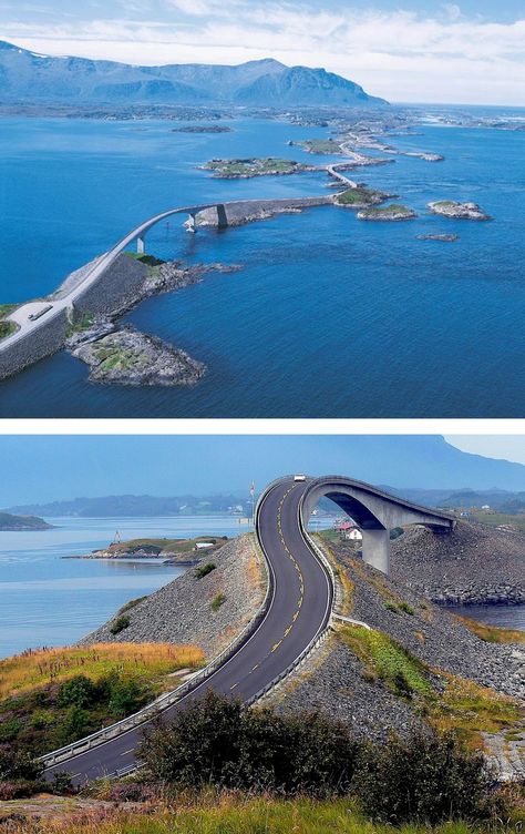 Atlantic Road Norway, Bridge Photography, Relaxing Travel, Road Trippin, Scenic Routes, Vacation Places, Beautiful Places To Travel, Atlantic Ocean, The Atlantic