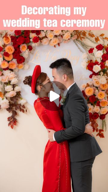 Tram Le | Luxury Travel • Photography on Instagram: "Decorating my wedding tea ceremony 💕
I couldn’t have done it without my family 🥹

Backdrop: @nobledizzigns
Signage: @nobledizzigns 
Backdrop flowers: @lesfleursdejohn 

#wedding #weddingdecor #weddinginspiration #weddingideas #weddinginspo #diywedding #weddingflowers" Tea Ceremony Decorations, Wedding Tea Ceremony, Backdrop Flowers, Wedding Tea, Flower Backdrop, Ceremony Decorations, Tea Ceremony, My Wedding, Luxury Travel