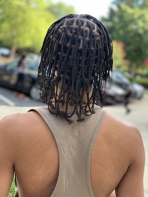 Men Plaits #menshairstyles #naturalhair Men Small Box Braids, Short Box Braids Hairstyles Natural Hair, Braid Styles For Short Natural Hair, Plait Hairstyles For Men, Small Plaits Box Braids Men, Mini Braids Men, Micro Braids Men, Short Box Braids Men, Men’s Plaits