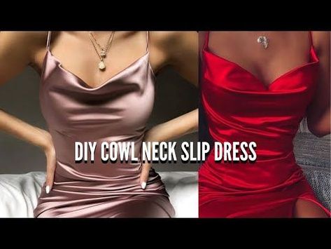 SUBSCRIBE NOW FOR MORE AWESOME CONTENThttp://www.youtube/com/c/hnclothings?sub_confirmation=1SEWING SUPPLIESCraft paper/ pattern paper https://amzn.to/2N4kYQ... How To Make A Bodycon Dress Diy, Cowl Neck Drafting, How To Style Cowl Neck Dress, How To Sew Satin Dress, Cowl Neck Slip Dress Pattern, Satin Dress Tutorial, Satin Slip Dress Pattern, Silk Slip Dress Pattern, How To Make A Cowl Neck Dress