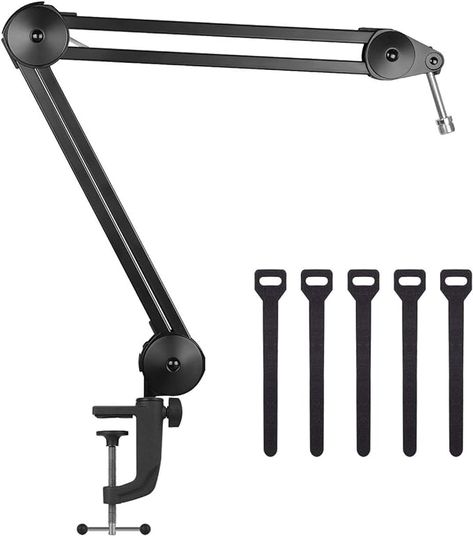 Amazon.com: InnoGear Microphone Arm Stand, Heavy Duty Suspension Scissor Boom Stands with Mic Clip and Cable Ties for Blue Yeti Snowball Hyper X QuadCast SoloCast Fifine Gaming(Medium) : Musical Instruments Gaming Microphone, Microphone Stands, Blue Yeti, Drum Pad, Microphone Stand, Cable Ties, Recording Equipment, Microphones, Top Rated