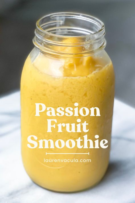 Watermelon Passion Fruit Smoothie, Passionfruit Smoothie Recipes, Mango Passionfruit Smoothie, Frozen Passion Fruit Recipes, Passion Fruit Recipes Drinks, Passion Fruit Smoothie Recipes, Passion Fruit Juice Recipe, Passion Fruit Recipes, Passionfruit Smoothie