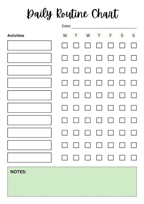 Daily Routine Chart Templates Free Printable PDF Daily Routine Chart, Daily Organization, Routine Chart, Household Chores, Juggling, Templates Free, Daily Routine, Free Printable