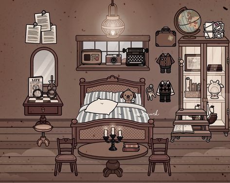 📰 - Misty Cottage Dark Academia Toca Boca House, Misty Cottage Toca Boca Bedroom, Toca Boca Room Ideas Misty Cottage Bedroom, Toca Boca Misty Cottage House Ideas, Toca Boca Room Ideas Misty Cottage, Misty Cottage Toca Boca, Toca Boca Misty Cottage Ideas, Hogwarts Themed Bedroom, Toca Rooms