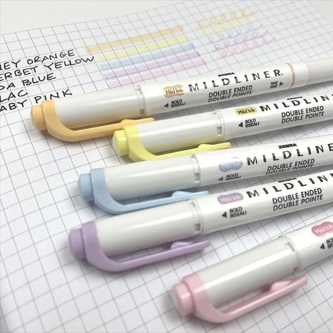 Zebra Pen Mildliner Double Ended Highlighter Set, Chisel and Bullet Point Tips, Assorted Gentle Ink Colors, 5-Pack (78705) Mild Liner Color Combo, Mildliner Color Combos, Zebra Midliners, Zebra Highlighter, Backyard Revamp, Romantising School, Stationary Pal, Asthetic Stationery, Annotation Tips