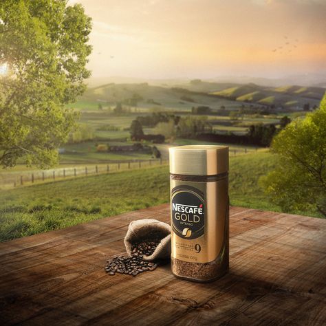 Coffee Creative Advertising, Coffee Background Design, Coffee Key Visual, Nescafe Social Media Design, Coffee Ads Creative Advertising, Nescafe Design, Nescafe Ads, Tea Ads, Nescafe Gold