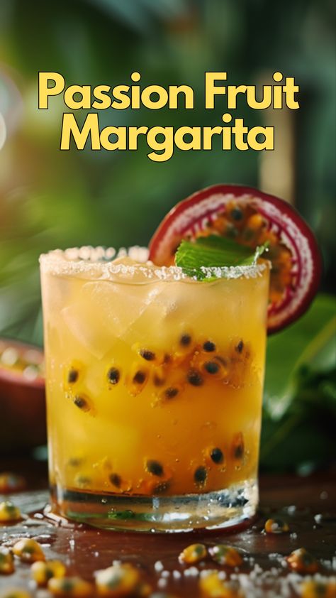 Passion Fruit Margarita Fruit Margarita Recipe, Passion Fruit Margarita Recipe, Passion Fruit Puree, Passion Fruit Mojito, Strawberry Martini, Passion Fruit Margarita, Fruit Margarita, Passionfruit Recipes, Flavored Margaritas