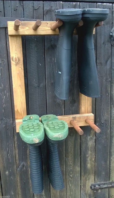 DIY Boot Storage Welly Rack, Shed Organization, Boot Rack, Boot Storage, Ideas Patio, Lights Outdoor, Patio Decorating, Patio Ideas, Garage Storage