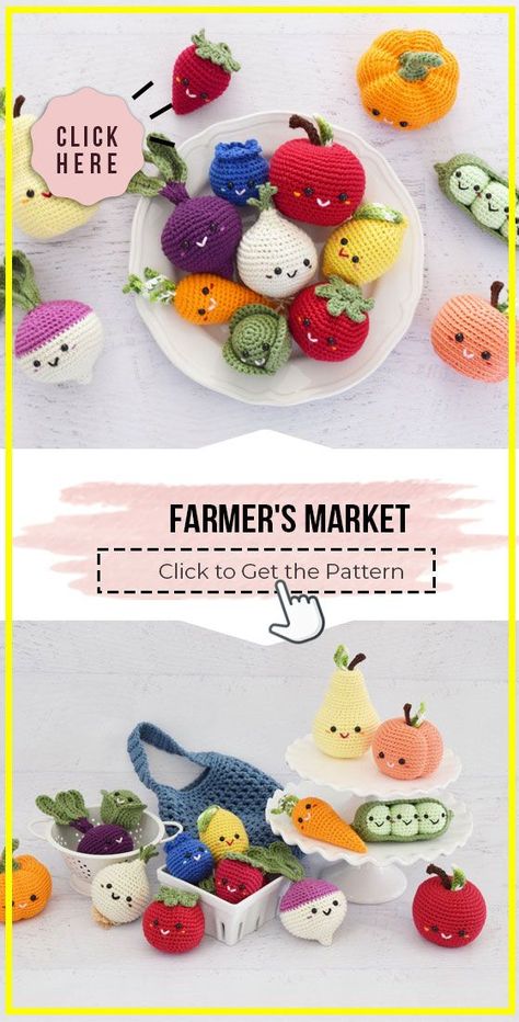 Spring Market Crochet Ideas, Farmers Market Crochet Ideas, Crochet Market Setup, Crochet Farmers Market, Farm Crochet, Easy Crochet Amigurumi, Crochet Trends, Dior Gift, Farmers Market Ideas