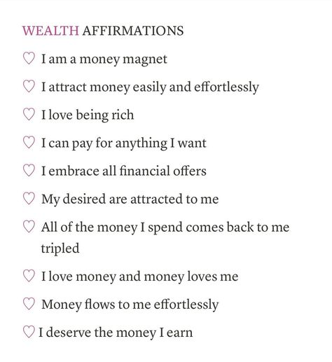 Wealth affirmations! 💸 Follow @rorasubs for daily subliminals, manifestation, and affirmations ♡ #affirmations #manifestation #subliminals #rorasubs #affirming #manifesting #subs #iattract #idontchaseiattract #money #moneyaffirmations #wealth #wealthaffirmations Money Subliminal Affirmations, Manifestations For Money, Subliminal Booster Affirmations, Happiness Manifesting, Money Subliminal, Rich Affirmations, Manifesting Rituals, Money Manifestations, Manifestation Rituals