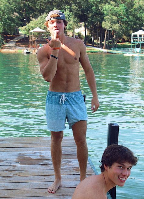 Lake Pics With Boyfriend, Blue Outfits Men, Frat Boy Aesthetic, Cameron Core, Wip Aesthetic, Heavenly Idol, Frat Boys, Surfer Guys, Frat Guys