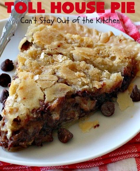 Toll House Pie, Tollhouse Pie, Derby Pie Recipe, Kentucky Derby Pie, Chocolate Chip Cookie Pie, Chocolate Chip Pie, Derby Pie, Gooey Chocolate Chip Cookies, Toll House