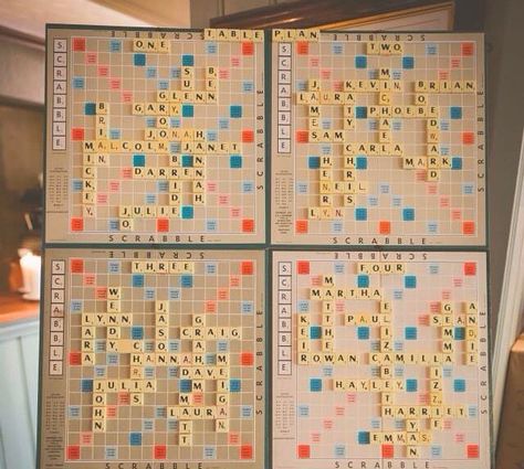 Scrabble Guest Book Wedding, Scrabble Wedding Decor, Scrabble Wedding, Scrabble Crafts, Scrabble Board, Table Placements, Board Table, Planning Board, 2025 Wedding