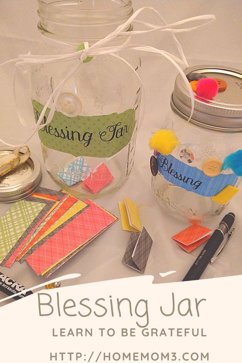 Two mason jars made into blessing jars to help record all the good things God has done in their life. Blessing Jar Craft. Blessing Jars Diy, Diy Bible Verse Jar, Bible Verse Jar Diy, Bible Crafts For Adults, Prayer Jar Ideas, Natural Cough Remedies For Kids, Diffuser Blends For Colds, Blessing Jar, Awana Crafts