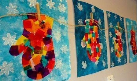 Mittens craft January Art, Jul Diy, Classe D'art, Winter Art Lesson, Winter Art Projects, Winter Classroom, Winter Kindergarten, Winter Preschool, Winter Crafts For Kids