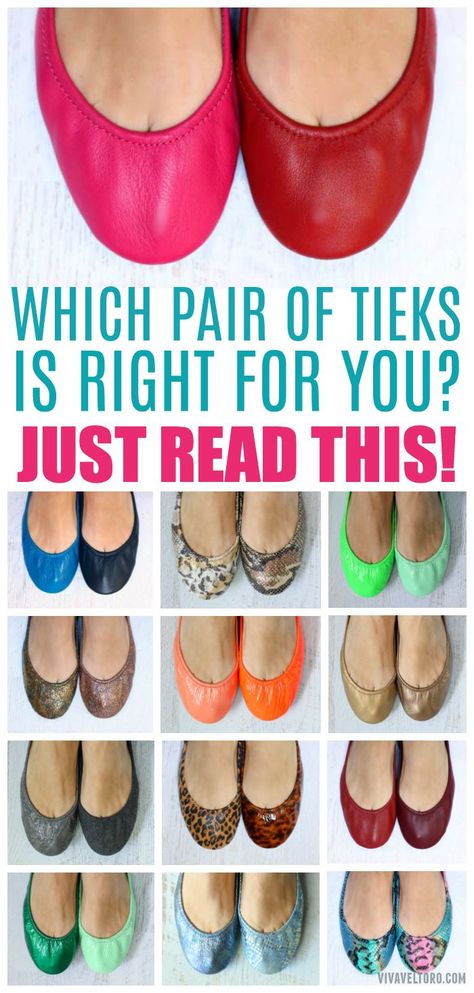 Do you want a pair of Tieks? These photos will help you decide which pair is right for you! Here are side by side photos of the most popular styles of Tieks ballet flats. #Tieks #balletflats #flats Tieks Outfit, Side By Side Photo, Tieks Ballet Flats, Tieks Shoes, Designer Flats, Popular Styles, Comfortable Flats, Comfy Shoes, Side By Side