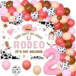 My 2nd Rodeo Birthday Decorations Girl - Boho Cowgirl Balloon Garland Arch Kit with This Ain't My First Rodeo Its My Second Birthday Backdrop, Number 2 Foil Balloon for Western Theme Party Supplies Two Rowdy Birthday, Rodeo Theme Second Birthday, 2nd Birthday Rodeo Theme Girl, It Aint My First Rodeo Its My Second, Aint My First Rodeo Birthday, Second Rodeo Birthday Party Girl, 2nd Birthday Party Themes Girl, 2nd Rodeo Birthday Party Girl, Its Not My First Rodeo Its My Second