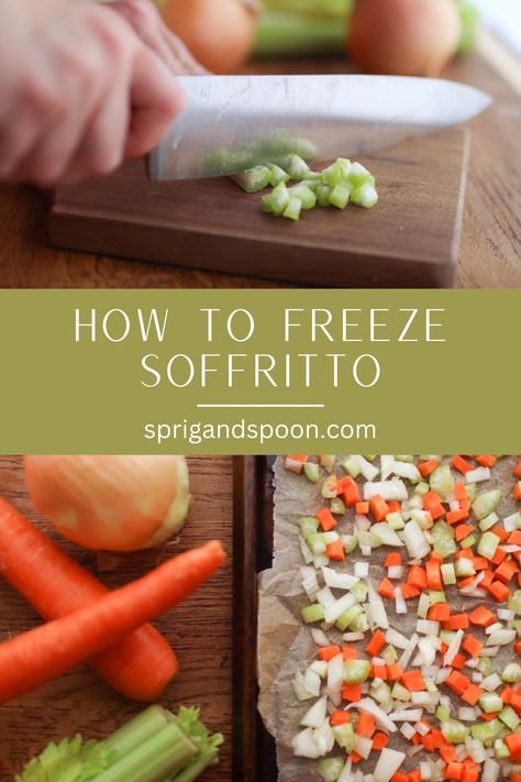 Make cooking future meals a breeze by freezing a big batch of soffritto for later use. Italian soffritto is very easy to freeze and adds a delicious flavor base for a variety of dishes. How To Freeze Celery, Freezing Carrots, Hash Recipe, Carrots Celery, French Dishes, Future Self, Italian Dishes, Easy Cooking, Recipe Using