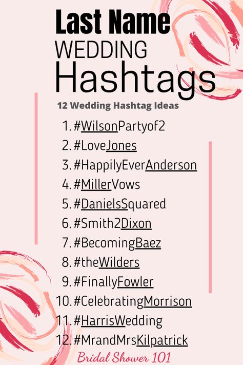 Wedding Theme Names, Wedding Hastags Idea, Wedding Slogans Last Name, Wedding Hashtag Ideas, Hashtags For Weddings, Wedding Names Hashtags, Wedding Hashtag Ideas Creative, Wedding Hashtags With Last Names Ideas, Wedding Hashtag Ideas Generator