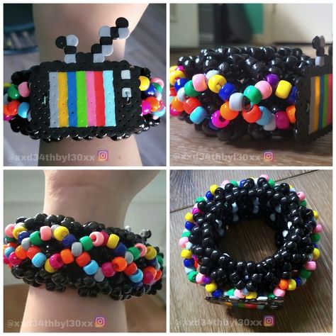 Kandi Color Schemes, Kandi Pride Flag, Cool Kandi Ideas, Kandi Ideas Cuffs, Kandi Cuff Ideas, Kandi Tutorial, Scene Kandi, Kandi Cuff Patterns, Kandi Beads