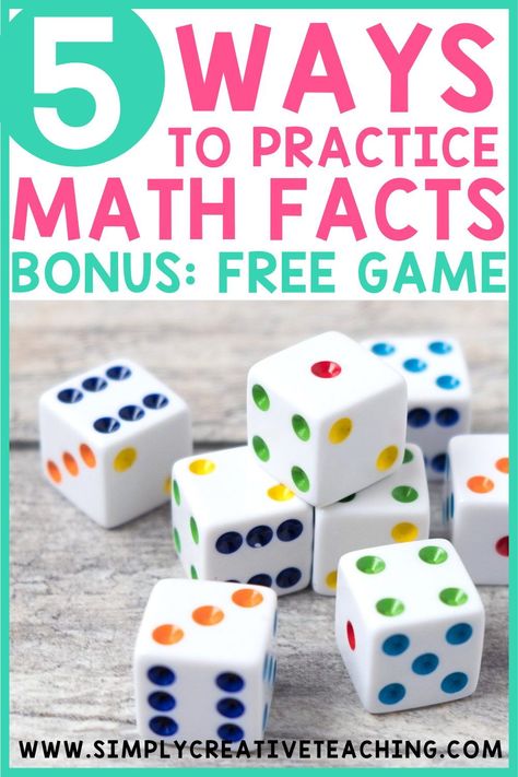 Searching for fun ways to practice math facts in your class? Read about these tips including interactive games and activities for teaching addition, subtraction, and multiplication facts in early elementary. You'll love these easy ways to get students working on math facts! Stop questioning how to teach math facts and looking for ideas your students will love! As a bonus, grab a FREE math game for you class today! Your first grade and second grade students will love these ideas! Fun Elementary Math Games, Fun Math Activities For 1st Grade, Math Fact Practice 2nd Grade, Basic Math Facts Practice, Second Grade Math Games Free, Practice Math Facts, Teaching Mental Math Strategies, Games To Practice Multiplication Facts, Basic Math Facts Games