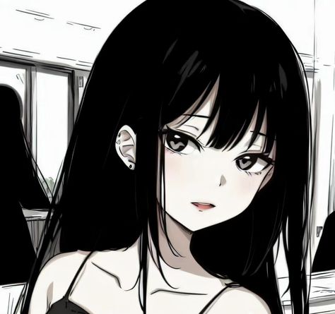 Pp Girl, Anime Photo Profile, Aesthetic Profile Picture Cartoon Soft, Profile Dark, Solo Pfp, Anime Photo Profile Dark, Girl Pfps, Aesthetic Profile, Anime Black Hair