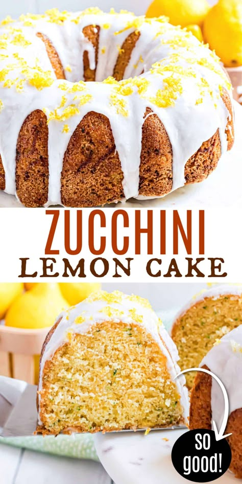 Moist Chocolate Zucchini Cake, Lemon Zucchini Cake, Gooey Desserts, Zucchini Desserts, Garden Zucchini, Zucchini Recipes Dessert, Zucchini Cakes Recipe, Lemon Zucchini Bread, Cake Design Ideas