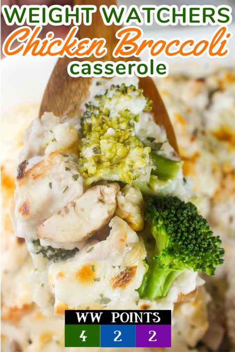 Weight Watchers Chicken Breast, Chicken Broccoli Bake, Weight Watchers Casserole, Weight Watchers Meals Dinner, Low Fat Chicken, Low Calorie Chicken, Ww Recipe, Weight Watchers Meal Plans, Broccoli Bake