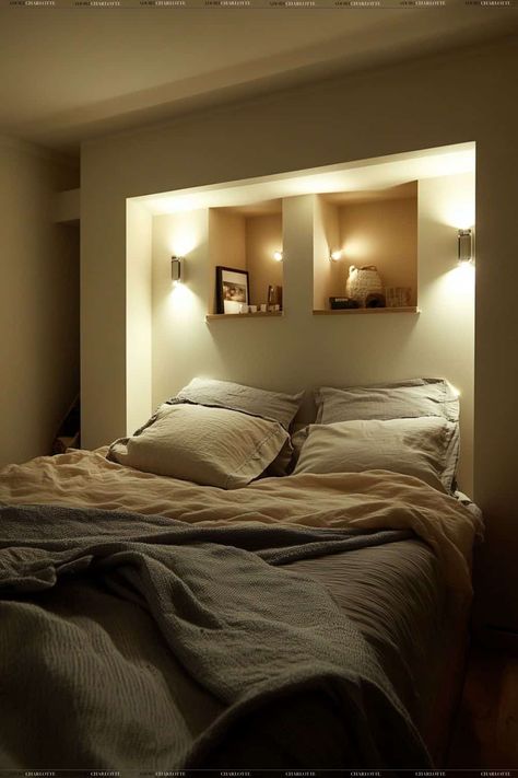 11 Best Wall Lighting Ideas for Small Bedrooms - Adore Charlotte Small Bedroom Lighting Ideas, Small Bedroom Lighting, Cozy Small Bedroom, Wall Lighting Ideas, Wall Reading Lights, Bedroom Lighting Ideas, Ideas For Small Bedrooms, Cozy Small Bedrooms, Classy Furniture