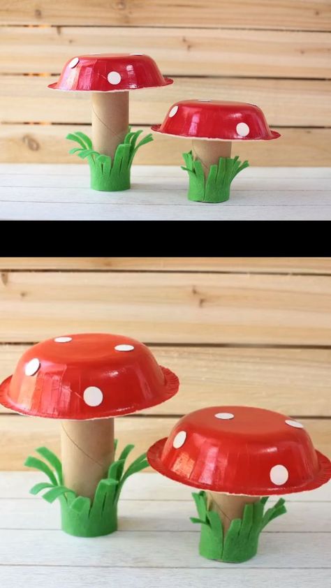 Mushroom Paper, Bowl Craft, Solar Diy, Craft Spring, Flooring Diy, Paper Spring, Paper Bowl, Mushroom Crafts, Non Toy Gifts