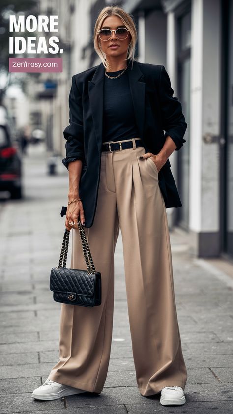 Chic Work Attire, Athletic Business Outfit, Stylish Casual Work Outfits, Chic Business Casual Outfits For Women, Minimal Elegant Style, Work Fashion 2024, Outfit Spring 2024 Women, Fall Office Outfits Women, Colorful Professional Outfits Women