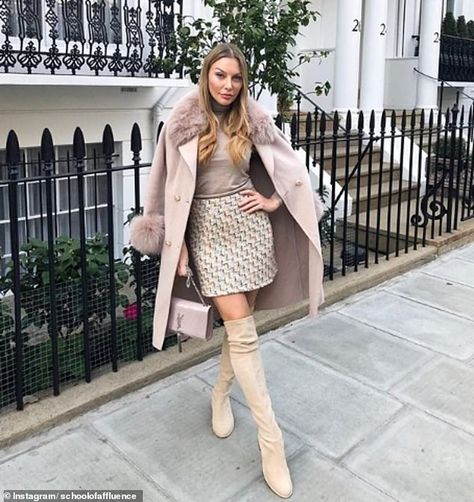 Anna (pictured in an Instagram picture), who is known as JetSetBabe on Instagram, runs an ... High Society Outfits, School Of Affluence, Anna Bey, Jetset Babe, Luxury Lifestyle Girly, Elegant Watch, Over Knee Boots, Look Office, Elegant Outfit Classy