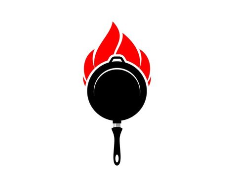 Pan with fire on the back | Premium Vector #Freepik #vector #logo-illustration #delicious-icon #logo #unique-logo Pan Logo, Red Pan, Fire Cake, Fire Icons, Logo Unique, Cake Logo, Circle Logos, Logo Illustration, Unique Logo