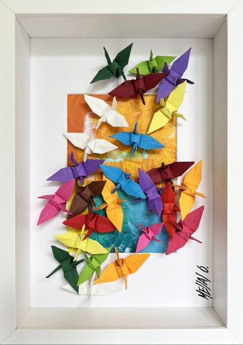 Unlock your inner artist and explore the endless possibilities of paper crafts as a medium for self-expression Birds Origami, Japan Origami, Conceptual Collage, Origami Wall Art, Primary School Art, Floral Collage, Paper Cutout Art, Collage Inspiration, Art Teaching