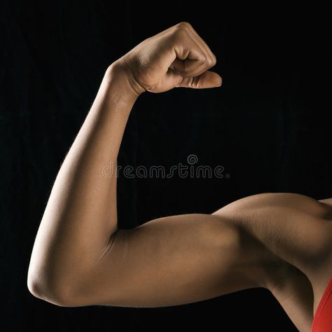 Strong female bicep flexing. Arm of African American woman flexing muscular bice #Sponsored , #SPONSORED, #Ad, #bicep, #Strong, #Arm, #flexing Woman With Strong Arms, Flexing Arm Reference, Flexed Arm, Arm Flexing, Woman Flexing, Female Biceps, Lean Arms, 2025 Goals, Arm Drawing