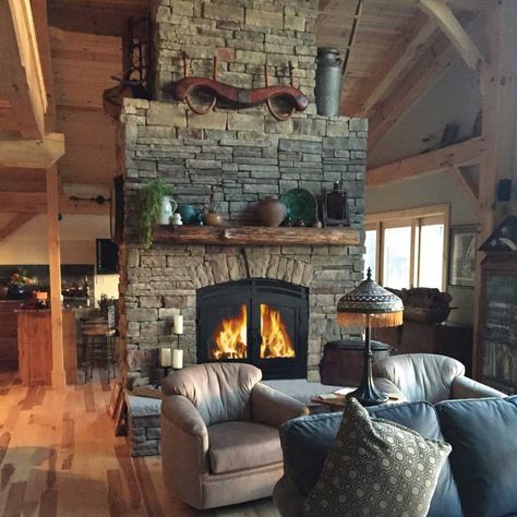 See-Through Wood Burning Fireplace Design Idea Gallery | Acucraft Double Sided Chimney, Adding A Wood Burning Fireplace, 2 Sided Fireplace Living Room, Dual Sided Fireplace, Indoor Wood Burning Fireplace, Through Fireplace, Double Fireplace, Cabin Homes Interior, Wood Fireplaces