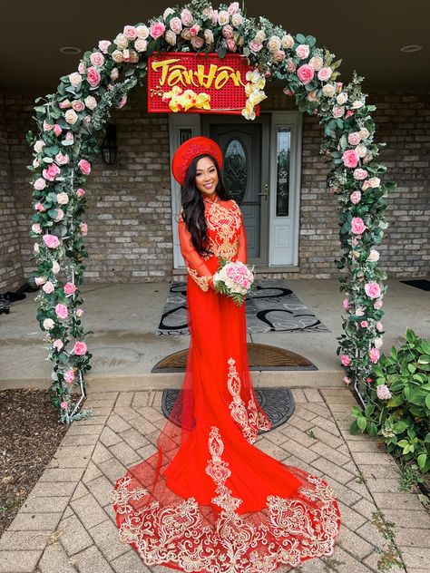 Vietnam Wedding Dress, Ao Dai Wedding Dress, Vietnamese Ao Dai Wedding, Bridal Ao Dai, Red Ao Dai, Vietnamese Ao Dai, Vietnamese Wedding Ao Dai, Wedding Ao Dai, Red Traditional Ao Dai For Ceremonies