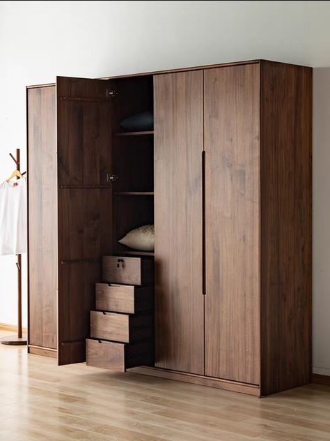 Wooden Wardrobe Designs, Walnut Wardrobe, Small Bedroom Makeover, Wooden Wardrobe Design, Mens Bedroom Decor, Almirah Designs, Bedroom Wardrobe Design, Wooden Closet, Modern Cupboard Design